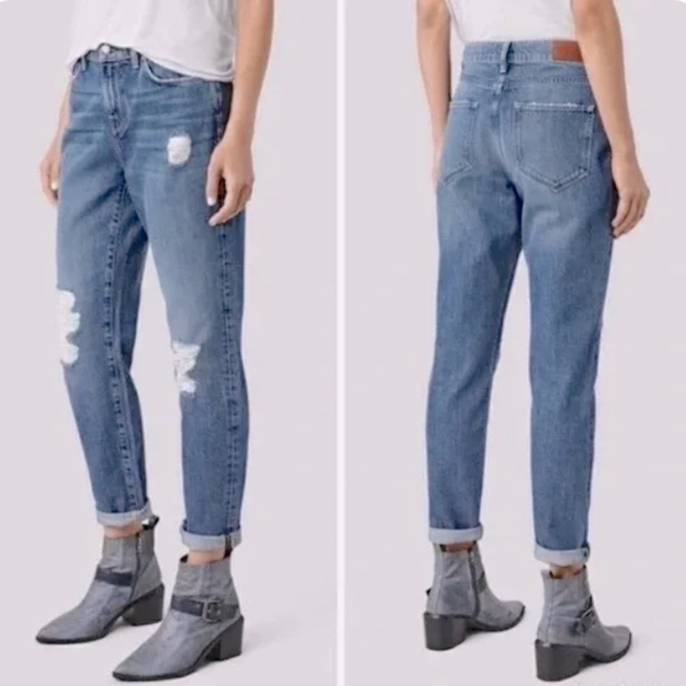 All Saints Blue Straight Leg Jeans
